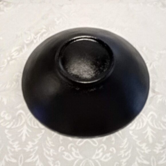 B&W Matte Textured Painted Ceramic Decorative Bowl - Picture 5 of 5